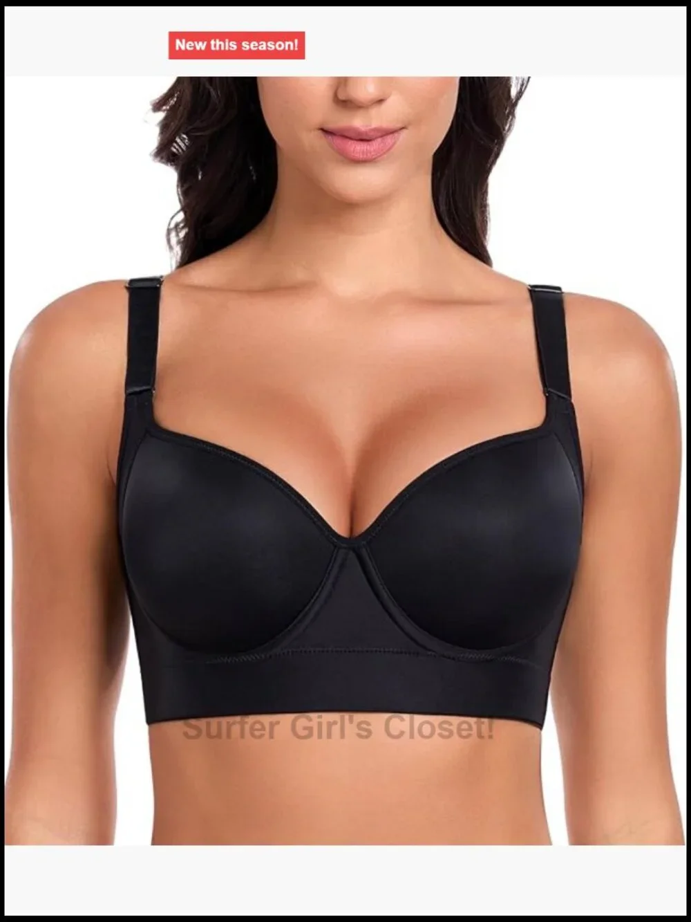 Push Up Full Coverage Back Smoothing Underwire Bra Women